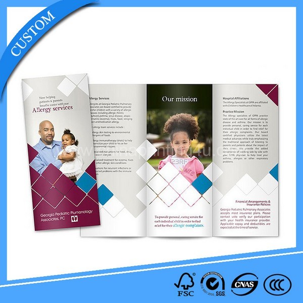 SGS Certification Factory Customized Fold Brochure Printing