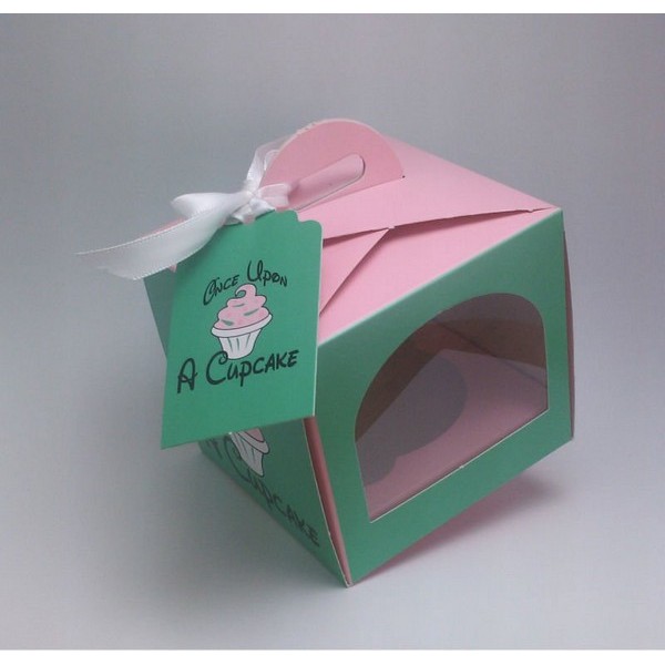 Recycled Printed Paper Cupcake Box