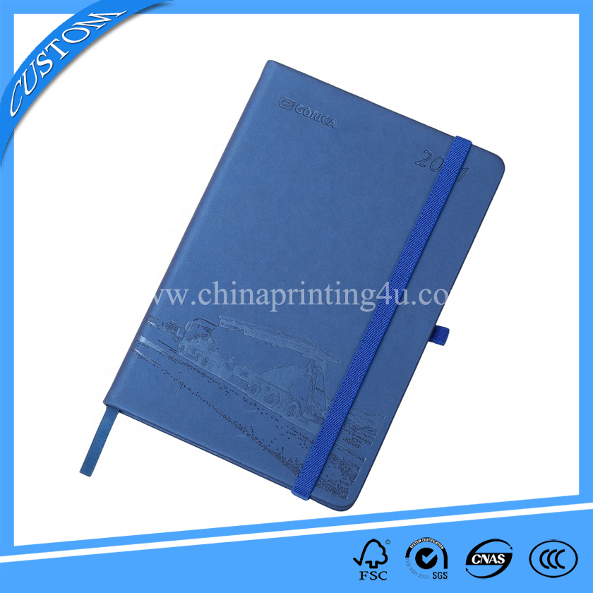 High Quality PU Leather Hardcover Noebook With Gold Foil