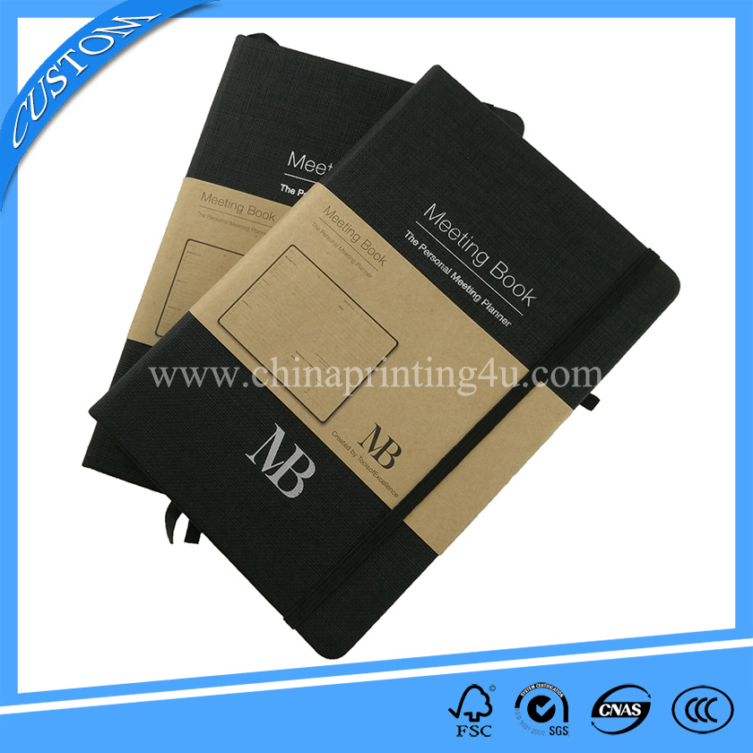 Factory Customized Printed Linen Fabric Notebook Journal