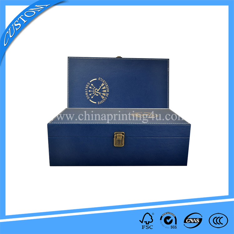 Custom Luxury Cosmetics Leather Skin Care Perfume Gift Packaging Box With Metal Lock