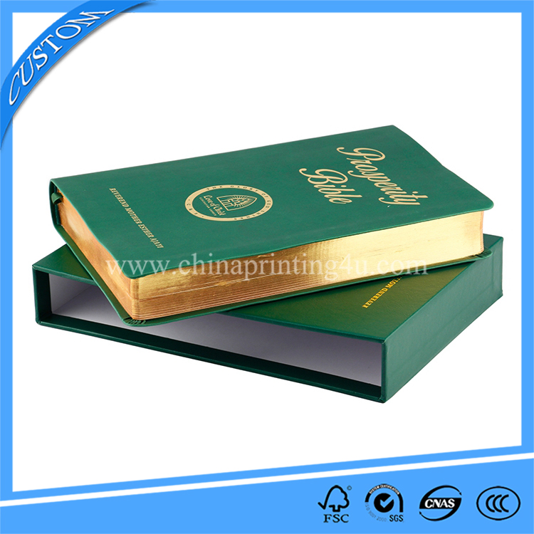 Custom High Quality PU Leather Hardcover Bible Book Printing With Gold Foil Stamping