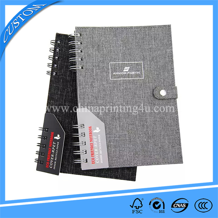 Cheapest Spiral Binding Eco-friendly Custom A5 Size Notebook Silver Diary Printing