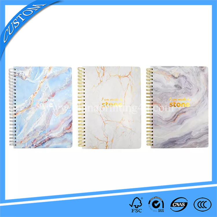 Optional Cover Diary Book Printing Service A5 Spiral Notebook With Hot Stamping Foil